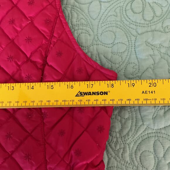 Eddie Bauer Womens Premium Goose Down Vest Full Zip Petite Medium Red - Picture 15 of 16